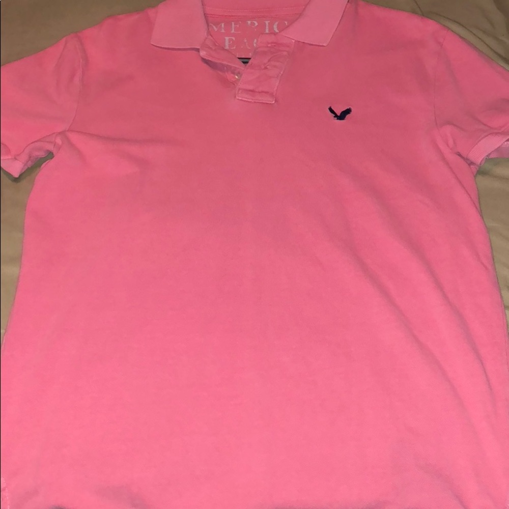 American eagle pink polo